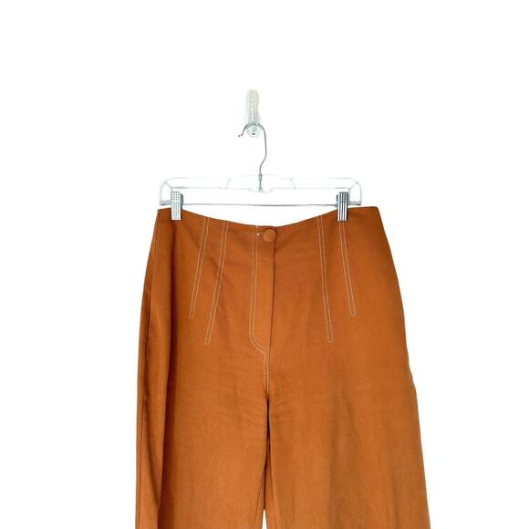OhSevenDays Brown Copper High Waisted‎ Pick Pocket Wide Leg Trousers Size XL - Picture 5 of 16